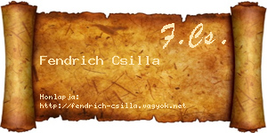 Fendrich Csilla névjegykártya